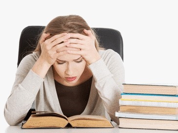 Learner experiencing frustration while reading study material